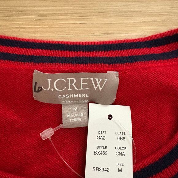 J. Crew Cashmere Sweater Lady Jacket Contrast Trim M - Picture 2 of 10